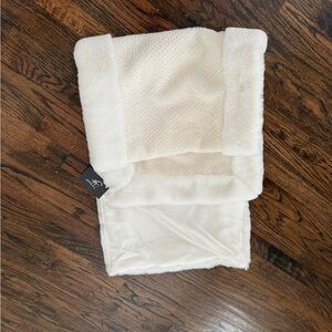 NWT Farrisilk Designer white fur Table Runner 18x72